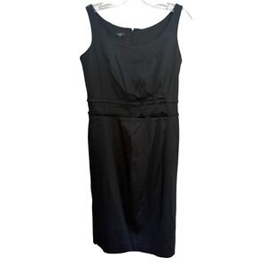 Talbots Sheath Dress‎ Womens 6P Black Pleated Waist Cocktail Career